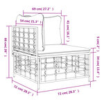 vidaXL Canapé d'angle de jardin avec coussin gris foncé résine tressée