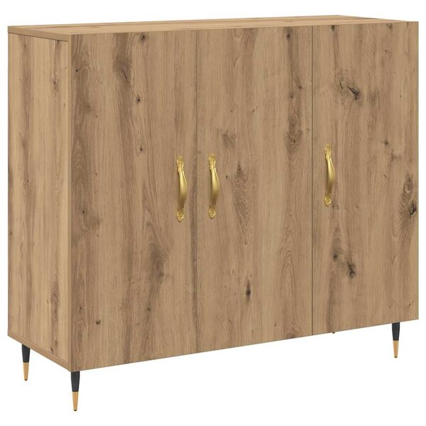vidaXL Buffet Chêne artisanal 90 x 34 x 80 cm Bois d'ingénierie