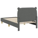 vidaXL Cadre de lit pour enfants avec tête de lit Gris foncé tissu