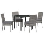 vidaXL Ensemble de salle à manger pour jardin 5 Pièces Gris
