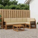 vidaXL Ensemble de canapés d'extérieur 6 Pièces Naturel et Beige