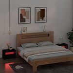 vidaXL Tables de chevet 2 Pièces avec LED Noir 60x35x40 cm