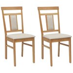 vidaXL Chaise de salle à manger 2 Pièces Naturel et clair