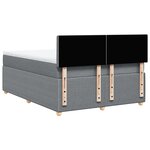 vidaXL Sommier à lattes de lit avec matelas Gris clair 140x190cm Tissu