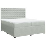 vidaXL Sommier à lattes de lit et matelas Gris clair 200x200cm Velours