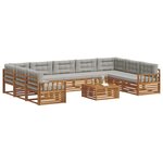vidaXL Ensemble de canapés d'extérieur 10 Pièces Gris Naturel et Clair