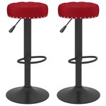 vidaXL Tabourets de bar lot de 2 rouge bordeaux velours