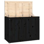 vidaXL Boîte à linge Noir 88 5x44x66 cm Bois massif de pin