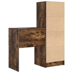 vidaXL Bureau avec tiroir avec étagère avec stockage 2 Pièces Chêne fumé