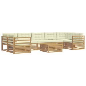 vidaXL Ensemble de canapés d'extérieur 8 Pièces Blanc et crème