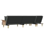 vidaXL Canapé-lit en forme de L gris foncé 279x140x70 cm tissu