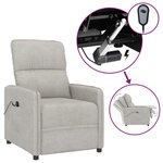 vidaXL Fauteuil inclinable électrique Gris clair Tissu microfibre