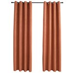 vidaXL Rideaux occultants et anneaux en métal 2 Pièces Rouille 140x245 cm