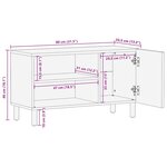 vidaXL Meuble TV noir 80x33 5x46 cm bois massif manguier brut