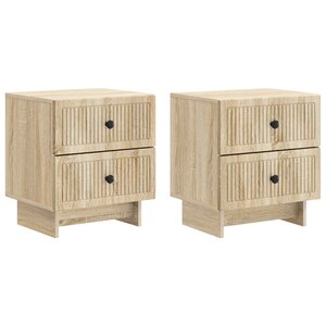 vidaXL Cabinet de chevet 2 Pièces Chêne Sonoma 43 x 34 5 x 47 5 cm
