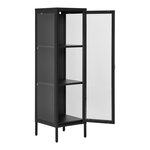 Vitrine 1 porte vitrée acier noir 40 x 35 x 140 cm