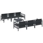 vidaXL Ensemble de canapé de jardin 7 Pièces Anthracite Acier & Tissu