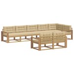 vidaXL Ensemble de canapés d'extérieur 6 pc Blanc et Beige Polyester