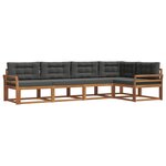 vidaXL Ensemble de canapés d'extérieur 5 pc Naturel et Anthracite
