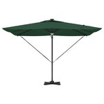 vidaXL Parasol déporté Roma avec LEDs Vert 286x285x270 cm Aluminium