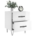 vidaXL Tables de chevet 2 Pièces blanc brillant 40x35x47 5 cm