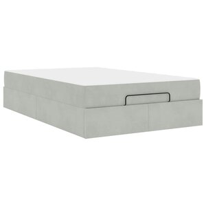 vidaXL Cadre de lit avec matelas Gris clair 140 x 190 cm Velours