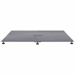 vidaXL Pied de parasol Aspect bois gris foncé 100 x 100 x 4 cm Acier