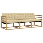 vidaXL Ensemble de canapés d'extérieur 3 pc Blanc et Beige