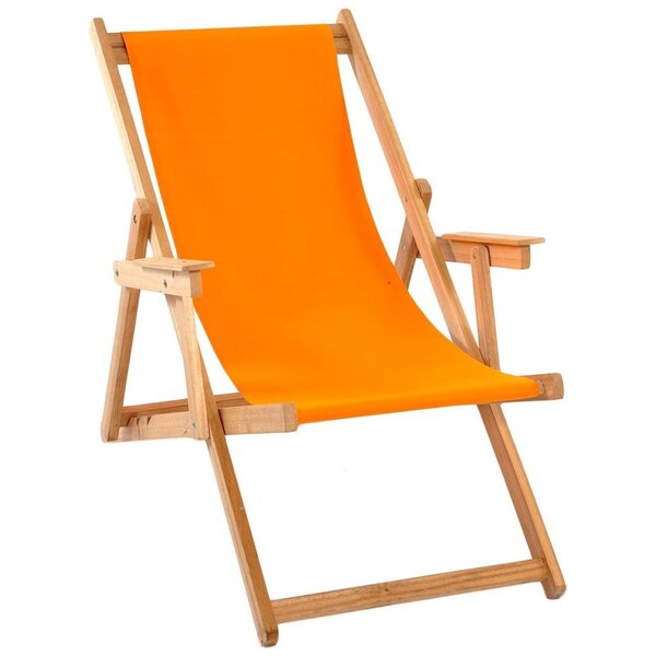 Chilienne transat bois d'eucalyptus tissu 100  coton elvas