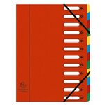 Trieur Harmonika® À Fenêtres Avec Élastiques Véritable Carte Lustrée 12 Compartiments - Rouge - X 6 - Exacompta