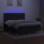 vidaXL Sommier à lattes de lit et matelas et LED Noir 160x200 cm Tissu