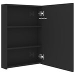 vidaXL Armoire de salle de bain à miroir LED noir brillant 50x13x70 cm