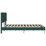 vidaXL Cadre de lit avec tête de lit Vert foncé 160 x 200 cm Tissu