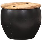 vidaXL Table basse ronde 53x43 cm Bois de manguier massif