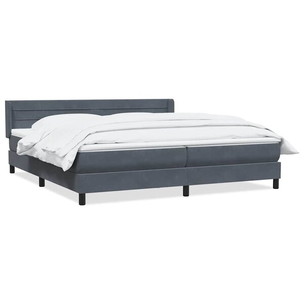 vidaXL Sommier à lattes de lit et matelas gris foncé 180x210cm velours