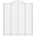 vidaXL Paniers à gabions arqués 5 Pièces 200x30x220/240 cm fer galvanisé