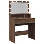 vidaXL Coiffeuse avec LED chêne marron 80x41x134 5 cm