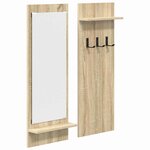 vidaXL Porte-manteau mural avec étagère Chêne sonoma 70 x 10 x 90 cm