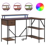 vidaXL Bureau Chêne brun 120 x 79 x 86 5 cm Bois d'ingénierie