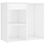 vidaXL Coiffeuse à LED et 2 armoires Blanc brillant Bois d'ingénierie