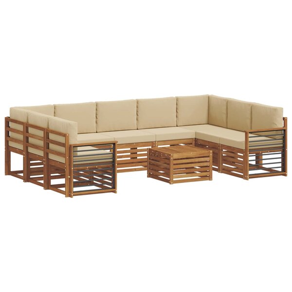vidaXL Ensembles de canapés avec coussin 10 Pièces Naturel et Beige