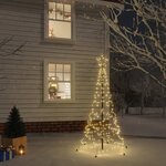 vidaXL Sapin de Noël avec piquet Blanc chaud 200 LED 180 cm