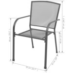 vidaXL Ensemble de salle à manger de jardin 3 Pièces Acier Anthracite