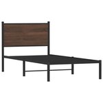 vidaXL Cadre de lit en métal avec tête de lit chêne marron 90x200 cm