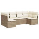vidaXL Salon de jardin avec coussins 6 Pièces beige résine tressée