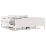 vidaXL Cadre de lit sans matelas blanc 200x200 cm bois massif de pin