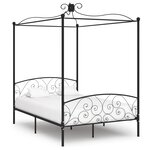 vidaXL Cadre de lit à baldaquin sans matelas noir métal 120x200 cm