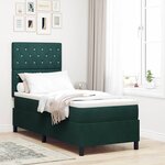 vidaXL Lit à ressorts avec matelas Vert foncé 80 x 200 cm Velours