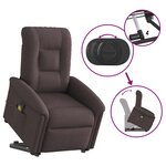 vidaXL Fauteuil inclinable de massage Marron foncé Tissu
