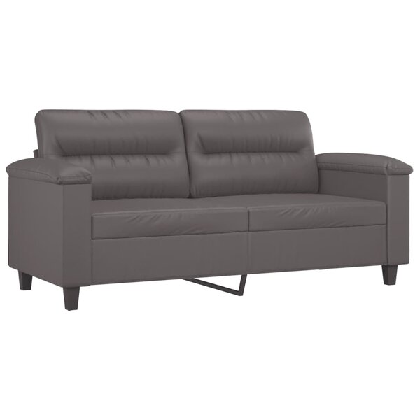 vidaXL Canapé à 2 places Gris 140 cm Similicuir